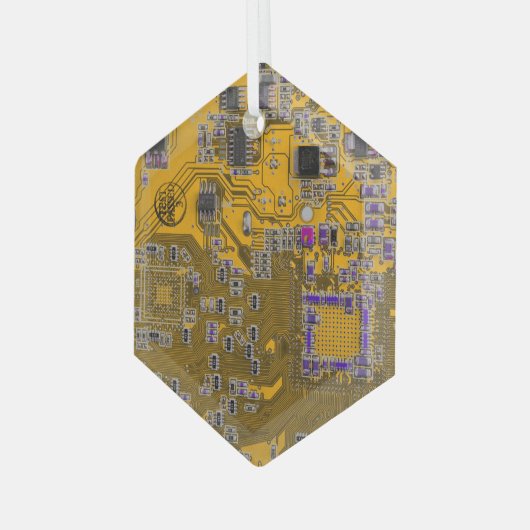 Printed Circuit Assembly PCB Circuit Board Sinaasa Glas Ornament (Voorkant links)