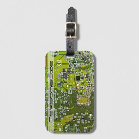 Printed Circuit Assembly PCB Green Circuit Board 2 Bagagelabel (Voorkant (verticaal))