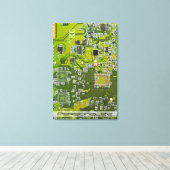 Printed Circuit Assembly PCB Green Circuit Board 2 Canvas Afdruk (Insitu (Houten vloer))