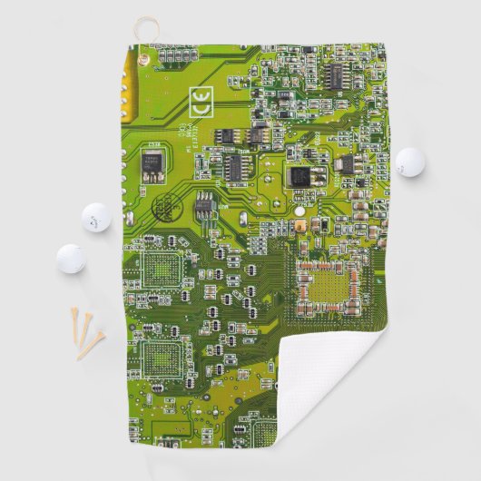 Printed Circuit Assembly PCB Green Circuit Board 2 Golfhanddoek (Insitu)