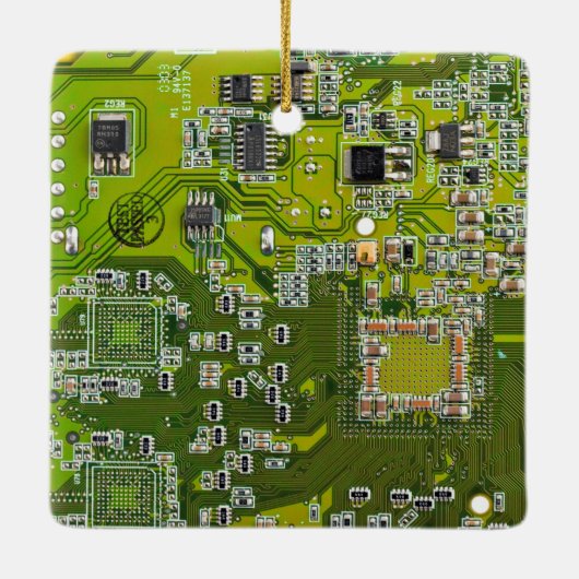 Printed Circuit Assembly PCB Green Circuit Board 2 Keramisch Ornament (Achterkant)