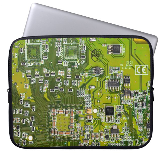 Printed Circuit Assembly PCB Green Circuit Board 2 Laptop Sleeve (Voorkant)