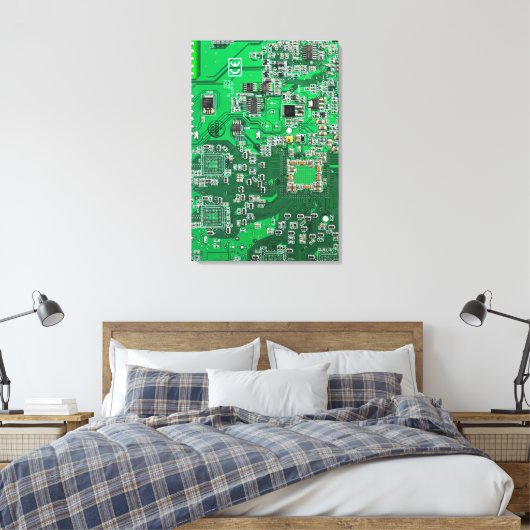 Printed Circuit Assembly PCB Green Circuit Board Canvas Afdruk (Insitu (Slaapkamer))