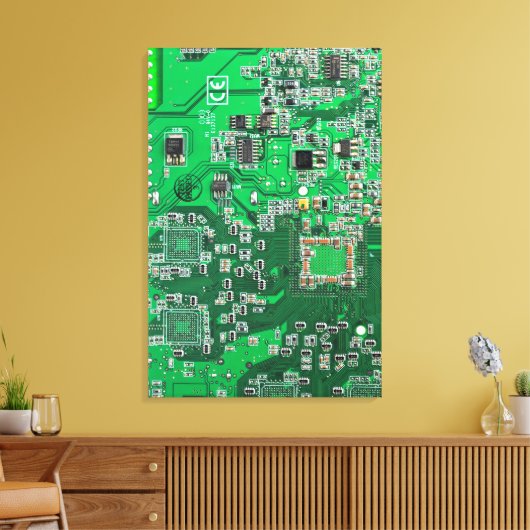 Printed Circuit Assembly PCB Green Circuit Board Canvas Afdruk (Insitu (Woonkamer))