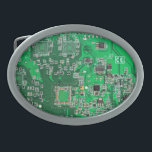 Printed Circuit Assembly PCB Green Circuit Board Gesp<br><div class="desc">PCB Circuit Board geschenken voor geeks of geschenken voor nerds. Hier is er een voor de Computer Nerd of Geeks in ons allemaal. Geek Out uw Nerd met deze Printed Circuit Assembly PCB Elektronische Circuit Board. Dit is een close-up afbeelding van een printplaat of printplaat.</div>