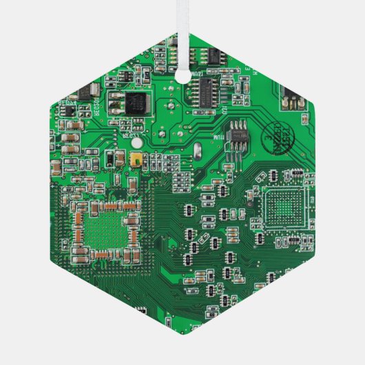 Printed Circuit Assembly PCB Green Circuit Board Glas Ornament (Achterkant)