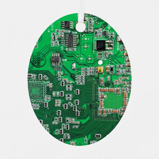 Printed Circuit Assembly PCB Green Circuit Board Metalen Ornament (Voorkant)