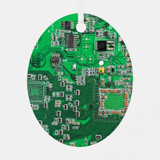 Printed Circuit Assembly PCB Green Circuit Board Metalen Ornament (Achterkant)