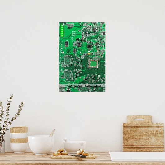 Printed Circuit Assembly PCB Green Circuit Board Poster (Keuken)