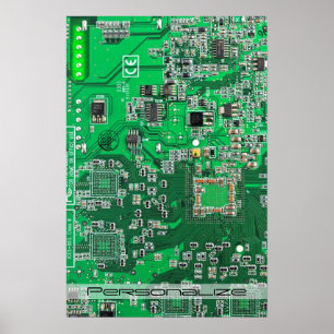 Printed Circuit Assembly PCB Green Circuit Board Poster