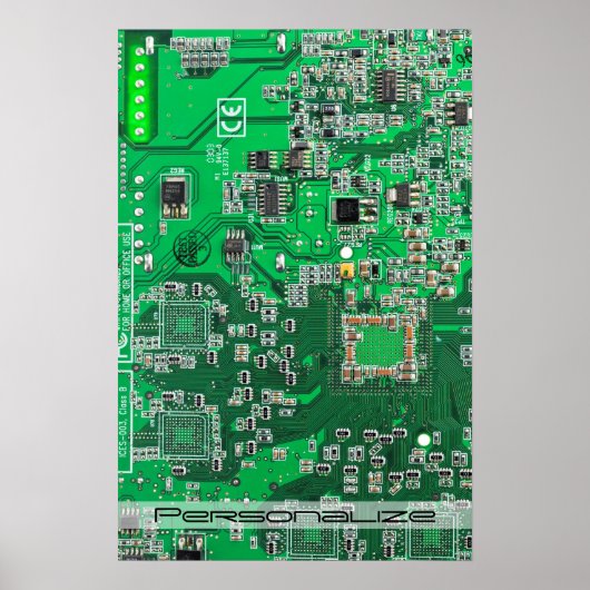 Printed Circuit Assembly PCB Green Circuit Board Poster (Voorkant)