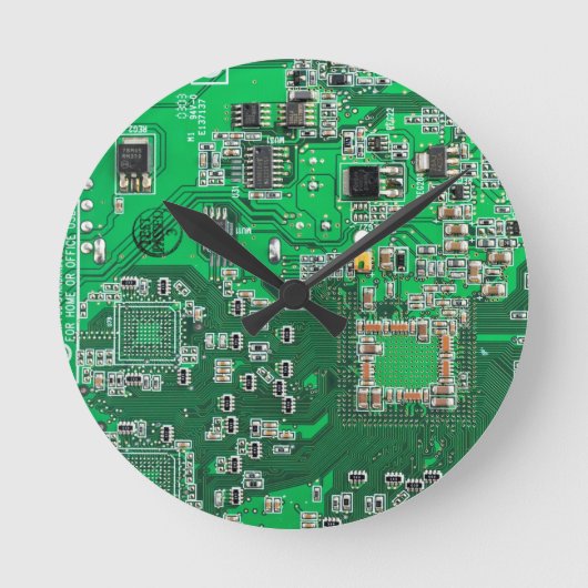 Printed Circuit Assembly PCB Green Circuit Board Ronde Klok (Voorkant)