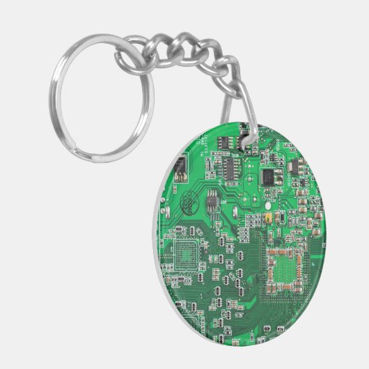 Printed Circuit Assembly PCB Green Circuit Board Sleutelhanger (Voorkant Links)