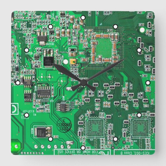 Printed Circuit Assembly PCB Green Circuit Board Vierkante Klok (Voorkant)