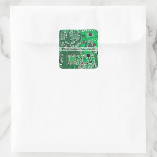 Printed Circuit Assembly PCB Green Circuit Board Vierkante Sticker (Tas)
