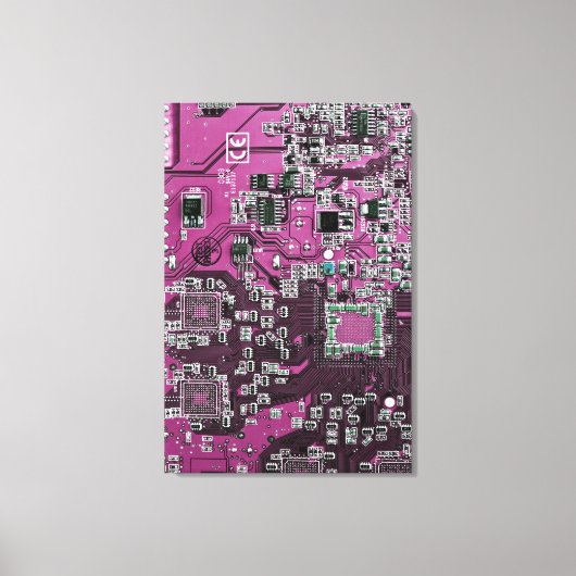 Printed Circuit Assembly PCB Paarse Circuit Board Canvas Afdruk (Voorkant)
