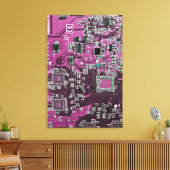 Printed Circuit Assembly PCB Paarse Circuit Board Canvas Afdruk (Insitu (Woonkamer))