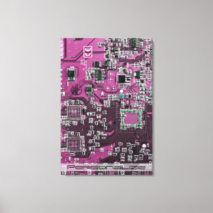 Printed Circuit Assembly PCB Paarse Circuit Board Canvas Afdruk