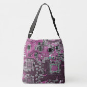 Printed Circuit Assembly PCB Paarse Circuit Board Crossbody Tas (Achterkant)