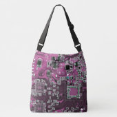 Printed Circuit Assembly PCB Paarse Circuit Board Crossbody Tas (Voorkant)
