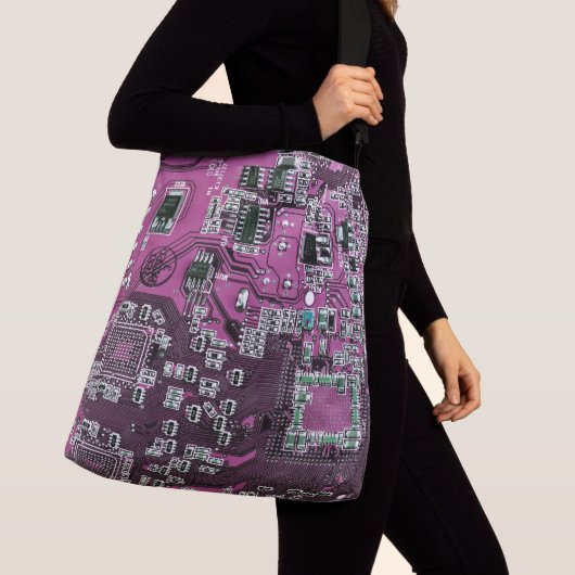 Printed Circuit Assembly PCB Paarse Circuit Board Crossbody Tas (Dichtbij)