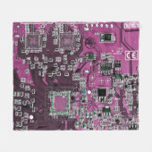 Printed Circuit Assembly PCB Paarse Circuit Board Fleece Deken (Voorkant (Horizontaal))