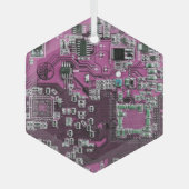 Printed Circuit Assembly PCB Paarse Circuit Board Glas Ornament (Voorkant)