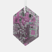 Printed Circuit Assembly PCB Paarse Circuit Board Glas Ornament (Voorkant links)