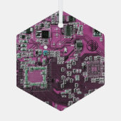 Printed Circuit Assembly PCB Paarse Circuit Board Glas Ornament (Achterkant)