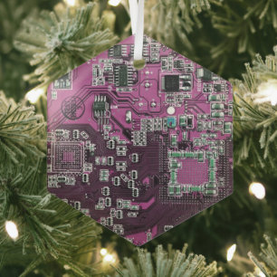 Printed Circuit Assembly PCB Paarse Circuit Board Glas Ornament
