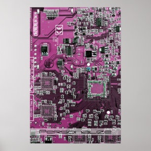 Printed Circuit Assembly PCB Paarse Circuit Board Poster