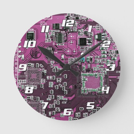 Printed Circuit Assembly PCB Paarse Circuit Board Ronde Klok (Voorkant)