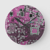 Printed Circuit Assembly PCB Paarse Circuit Board Ronde Klok (Voorkant)