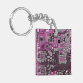 Printed Circuit Assembly PCB Paarse Circuit Board Sleutelhanger (Voorkant Links)