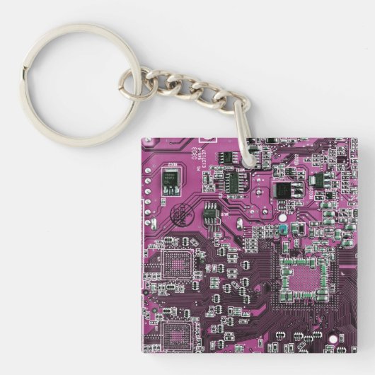 Printed Circuit Assembly PCB Paarse Circuit Board Sleutelhanger (Voorkant)