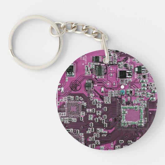 Printed Circuit Assembly PCB Paarse Circuit Board Sleutelhanger (Voorkant)