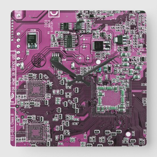 Printed Circuit Assembly PCB Paarse Circuit Board Vierkante Klok (Voorkant)