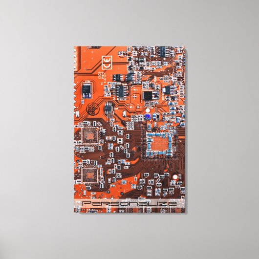 Printed Circuit Assembly PCB Sinaasappel Circuit B Canvas Afdruk (Voorkant)