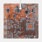 Printed Circuit Assembly PCB Sinaasappel Circuit B Glas Ornament (Voorkant)