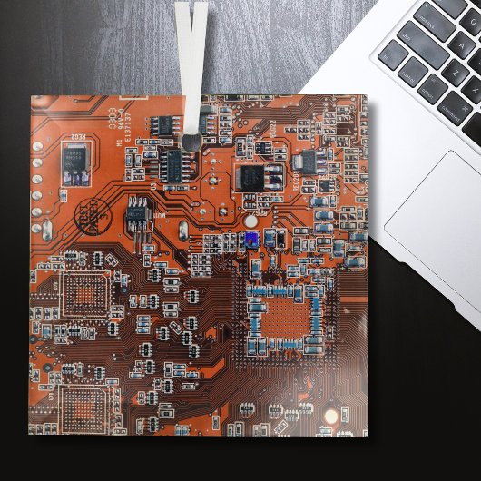 Printed Circuit Assembly PCB Sinaasappel Circuit B Glas Ornament