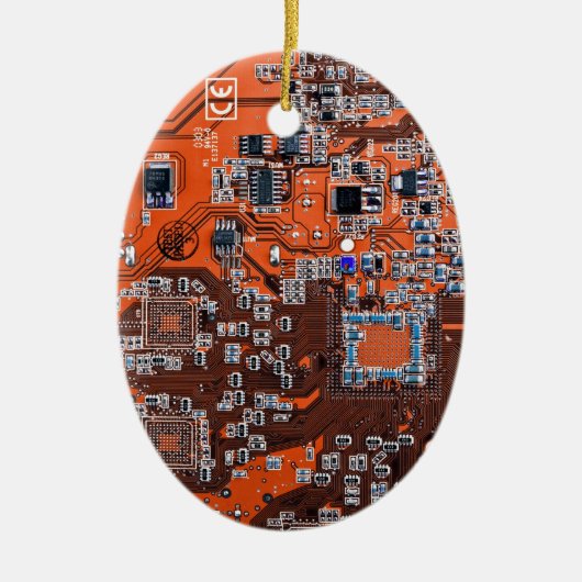 Printed Circuit Assembly PCB Sinaasappel Circuit B Keramisch Ornament (Voorkant)