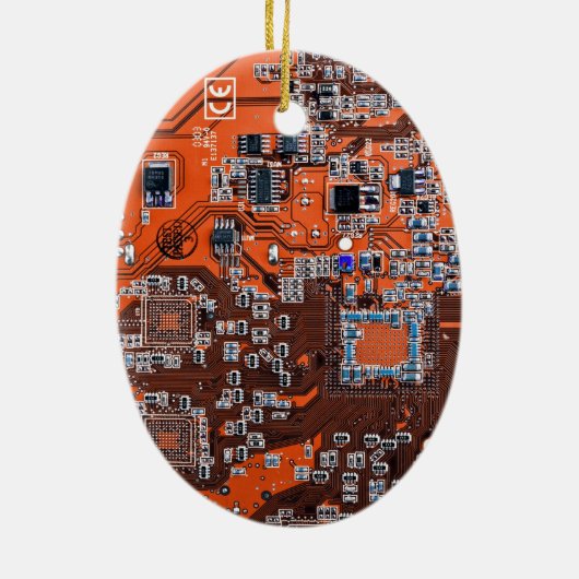 Printed Circuit Assembly PCB Sinaasappel Circuit B Keramisch Ornament (Achterkant)