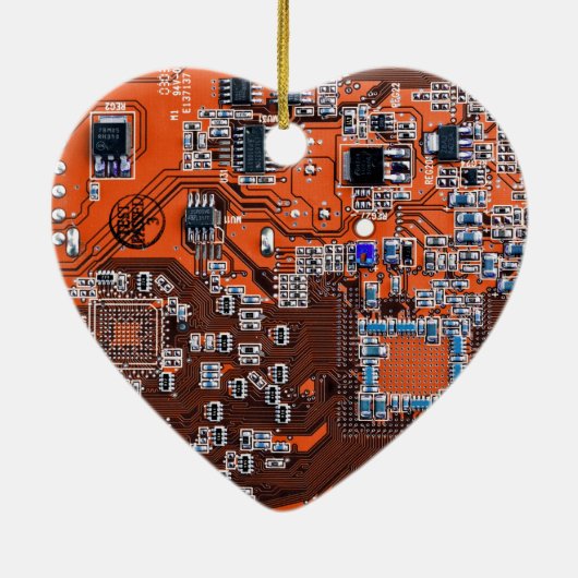 Printed Circuit Assembly PCB Sinaasappel Circuit B Keramisch Ornament (Achterkant)