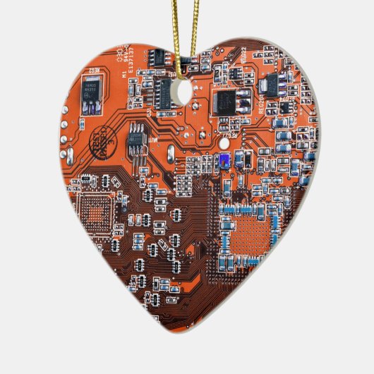 Printed Circuit Assembly PCB Sinaasappel Circuit B Keramisch Ornament (Links)