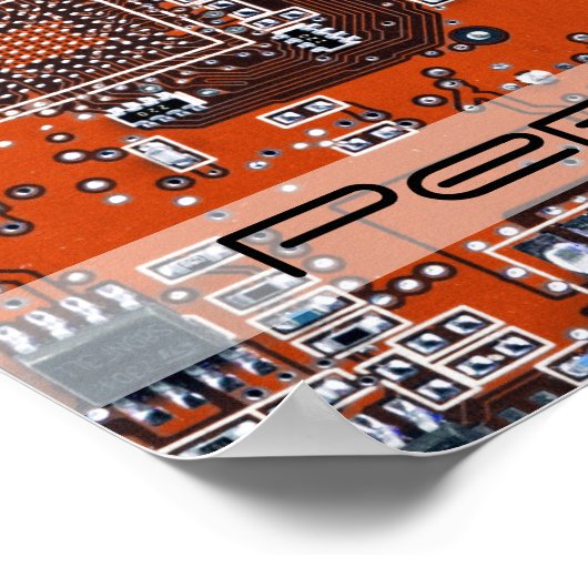 Printed Circuit Assembly PCB Sinaasappel Circuit B Poster (Hoek)