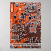 Printed Circuit Assembly PCB Sinaasappel Circuit B Poster (Voorkant)