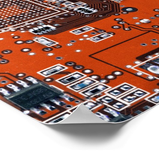 Printed Circuit Assembly PCB Sinaasappel Circuit B Poster (Hoek)