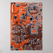 Printed Circuit Assembly PCB Sinaasappel Circuit B Poster (Voorkant)