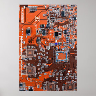 Printed Circuit Assembly PCB Sinaasappel Circuit B Poster