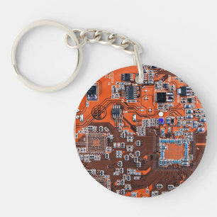 Printed Circuit Assembly PCB Sinaasappel Circuit B Sleutelhanger